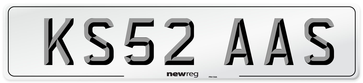 KS52 AAS Number Plate from New Reg
